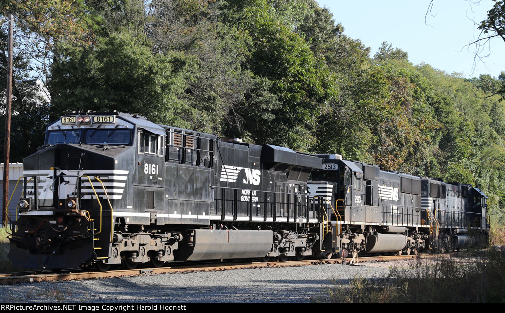 NS 8161 is the last of 3 units headed into Glenwood Yard